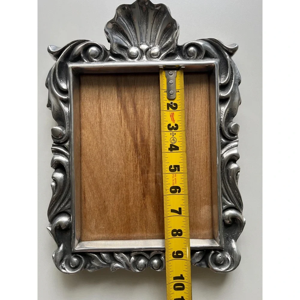 Holland Boone Polished Pewter Picture Frame, HEAVY, Rococo/Baroque style